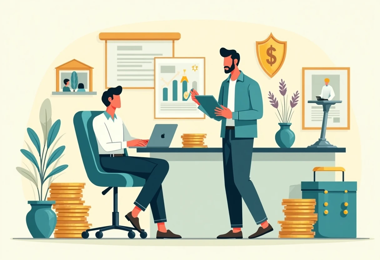 Consultor financeiro planejando empréstimo